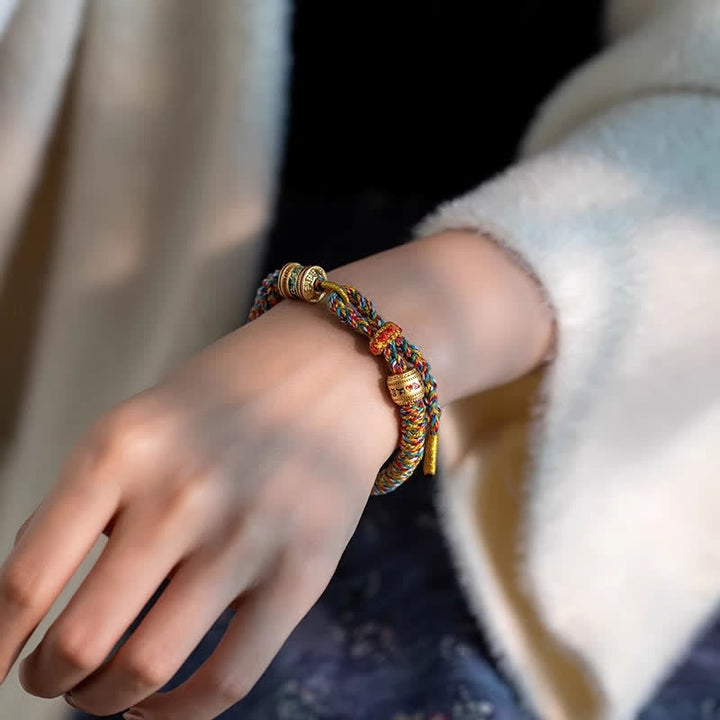 Buddha Stones チベットオーム・マニ・パドメ・フム赤紐の守護ブレスレット - image 3