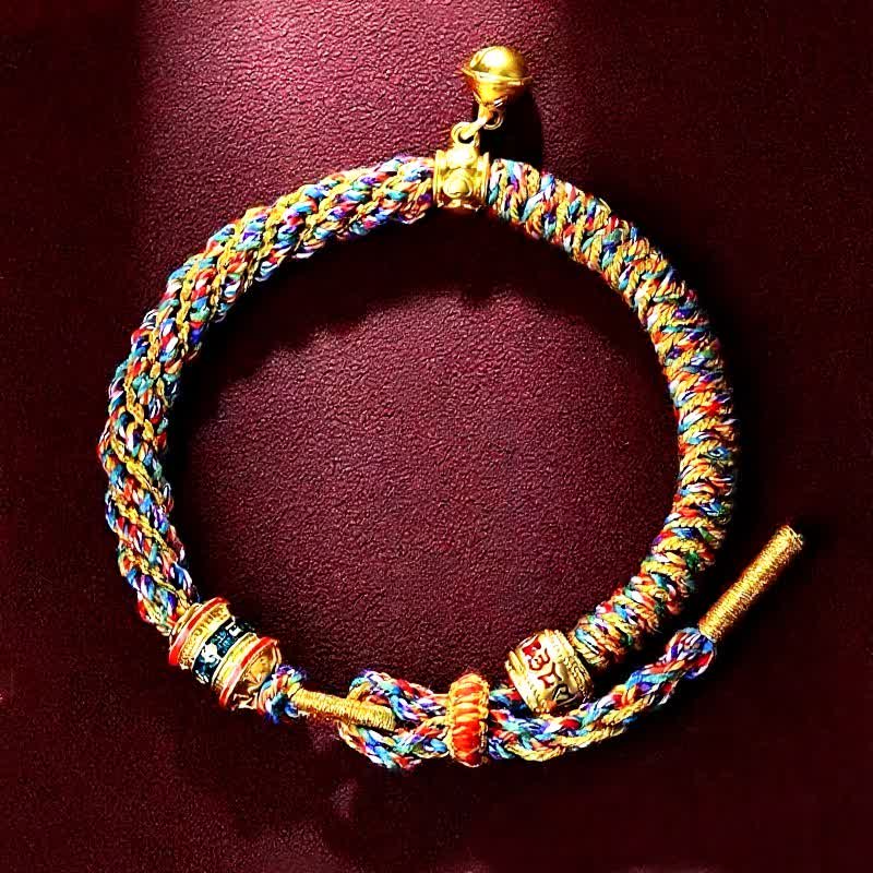 Buddha Stones チベットオーム・マニ・パドメ・フム赤紐の守護ブレスレット - image 1