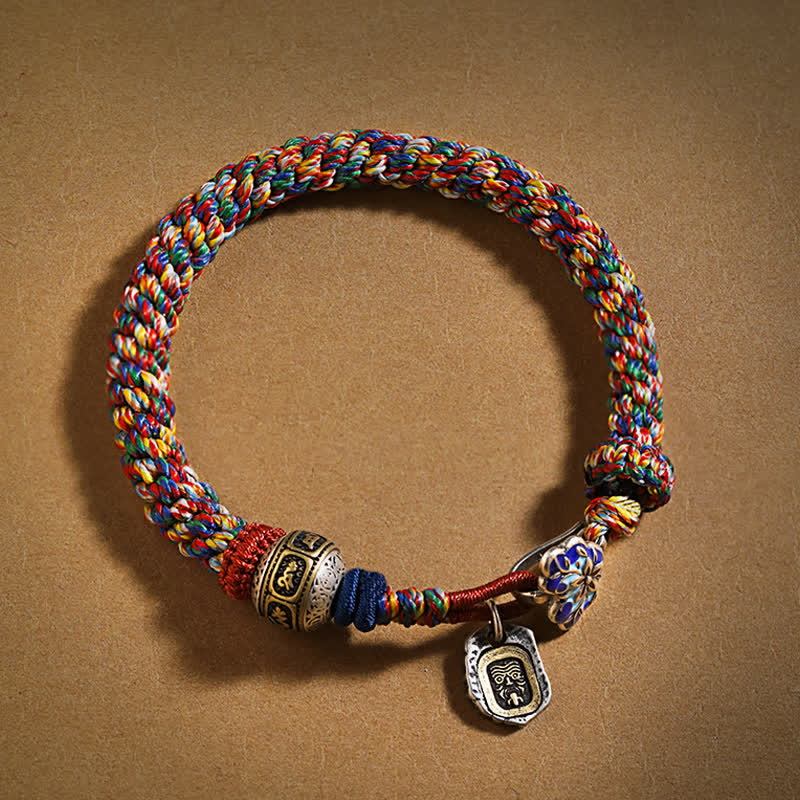 Buddha Stones チベット編みロープ ザキラムオーム・マニ・パドメ・フムピース ブレスレット - 6.3～6.7インチ（16～17cm） - image 0