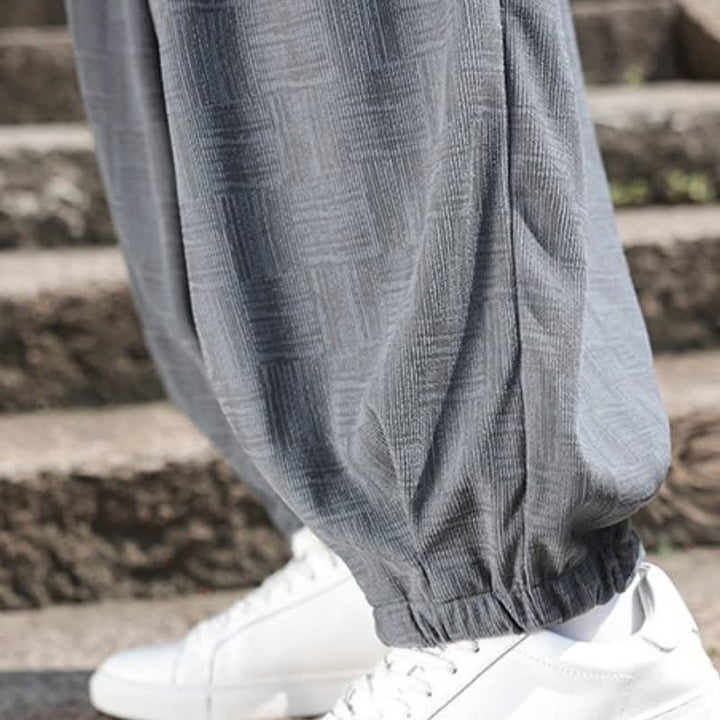 Buddha Stones 秋冬カジュアルヴィンテージドローストリング幾何学模様アンクルパンツメンズハーレムパンツポケット付き - image 17