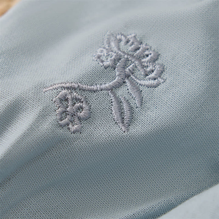 Buddha Stones 夏物 ヴィンテージ 唐草風 カエルボタン刺繍 花柄 無地 レディース 肘丈袖シャツ - image 4