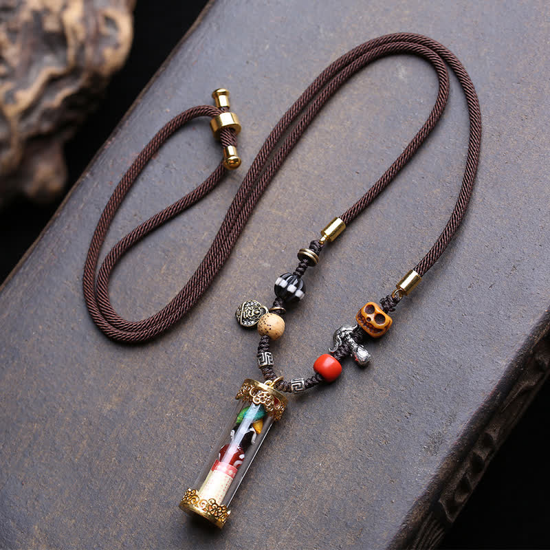 Buddha Stones チベットのガウ祈祷箱、瑪瑙銅製経典チューブ、グラウンディングネックレス - 約36×10mm - image 0