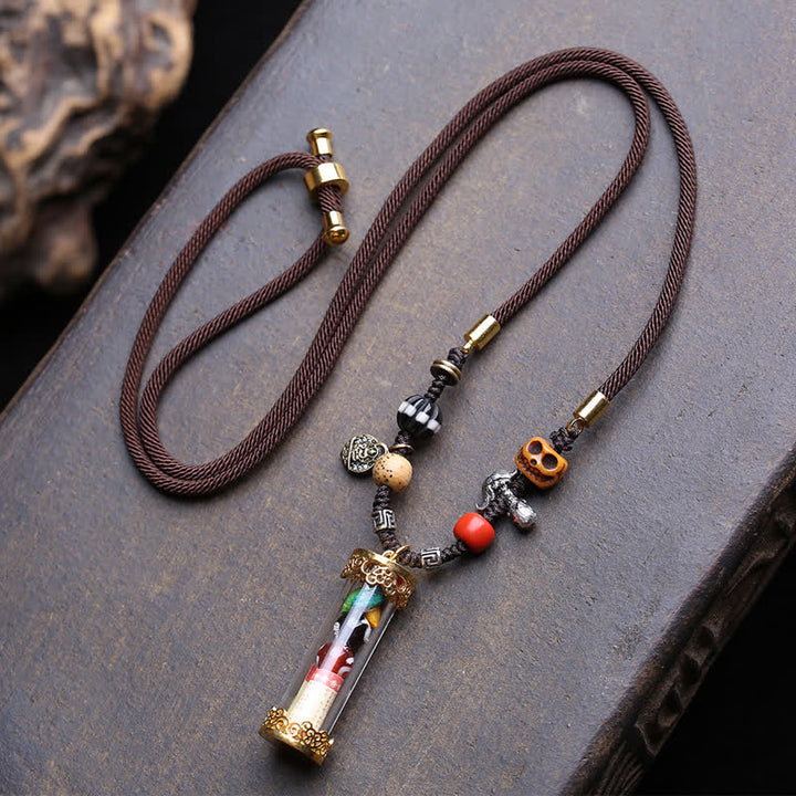 Buddha Stones チベットのガウ祈祷箱、瑪瑙銅製経典チューブ、グラウンディングネックレス - 約36×10mm - image 0