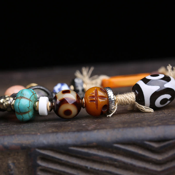 Buddha Stones チベットの三眼ジービーズ金剛杵ネックレス - image 5
