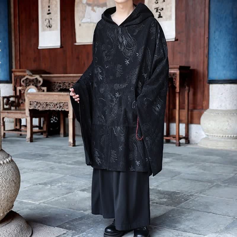 Buddha Stones 秋冬ヴィンテージ風タングスタイルコーデュロイメンズ長袖パーカー - image 3