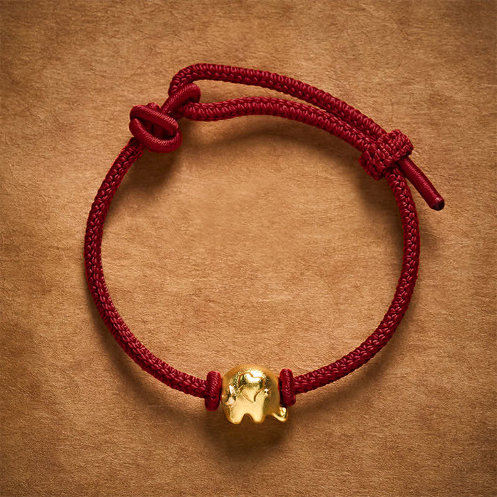 Buddha Stones 赤紐の象の銅製守護ブレスレット - image 11