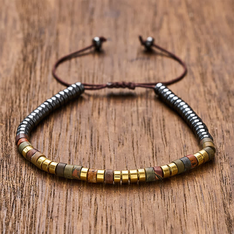 Buddha Stones ヘマタイトの強力なビーズブレスレット - 金 - image 8
