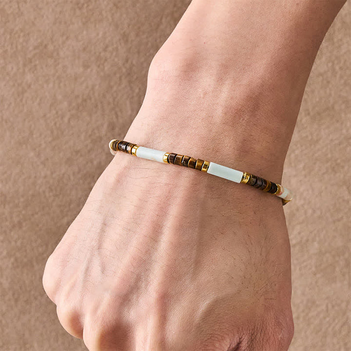 Buddha Stones レッドネットワークストーン タイガーアイ バレルビーズ 自信ブレスレット - image 4