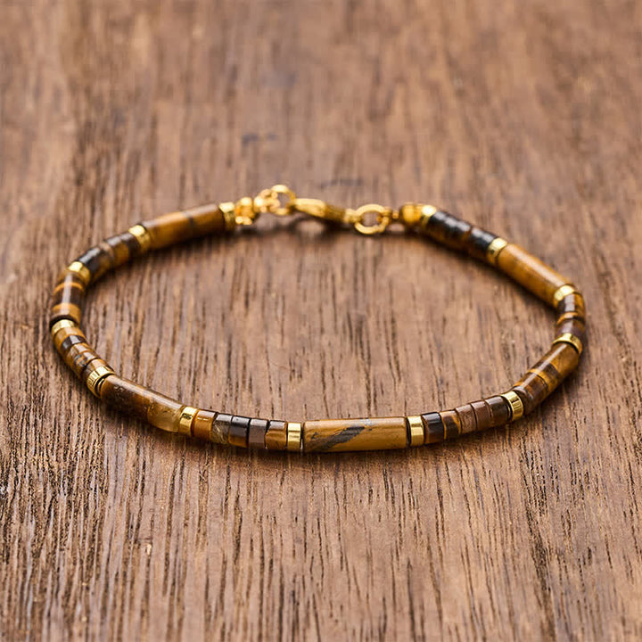 Buddha Stones 天然タイガーアイのお守りビーズブレスレット - 7.9～8.2インチ（20～21cm） - image 0