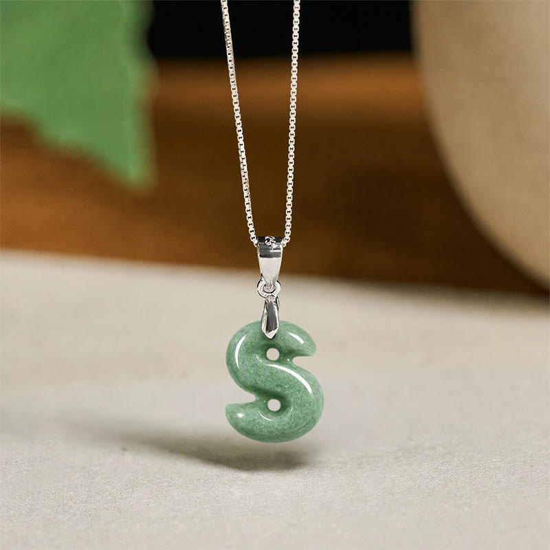 Buddha Stones天然 AZ 文字翡翠 925 スターリングシルバー シルムチェーン豊かさのネックレスペンダント - S - image 42