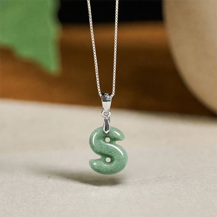 Buddha Stones天然 AZ 文字翡翠 925 スターリングシルバー シルムチェーン豊かさのネックレスペンダント - S - image 42