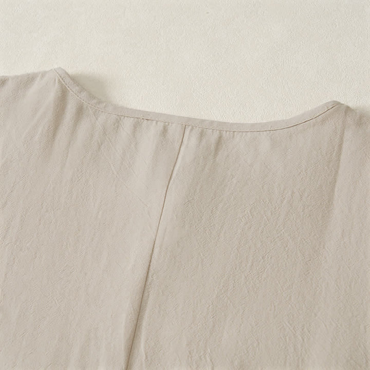 Buddha Stones 春秋カジュアルシンプル無地クルーネックデザインコットンレディース長袖Tシャツ - image 3