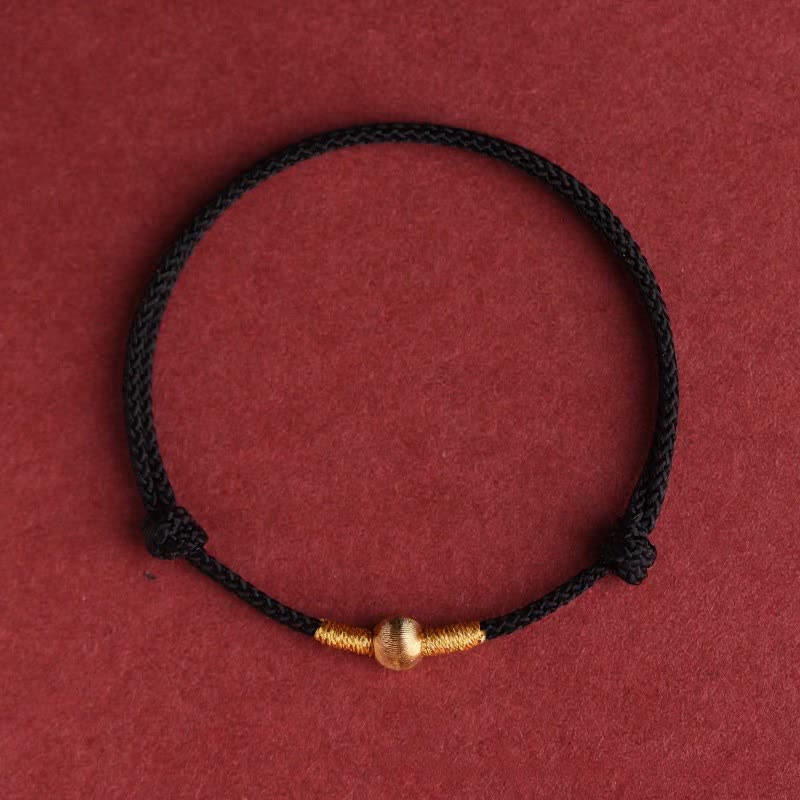 Buddha Stones 赤紐の手織り守護ブレスレット/アンクレット - 黒 - アンクレット（周囲19～24cm） - image 11