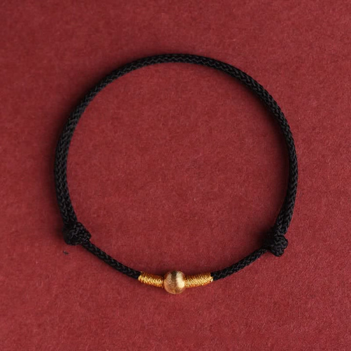 Buddha Stones 赤紐の手織り守護ブレスレット/アンクレット - 黒 - アンクレット（周囲19～24cm） - image 11