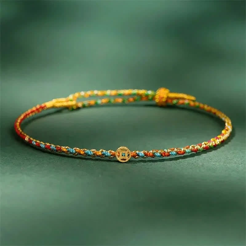 Buddha Stones 手織りの細くてカラフルな紐の守護ブレスレット - 4.7～7.5インチ（12～19cm） - image 0