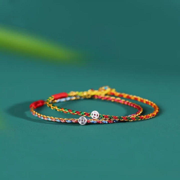 Buddha Stones 925スターリングシルバー製カラフル編み込み幸運繁栄ブレスレット - image 4
