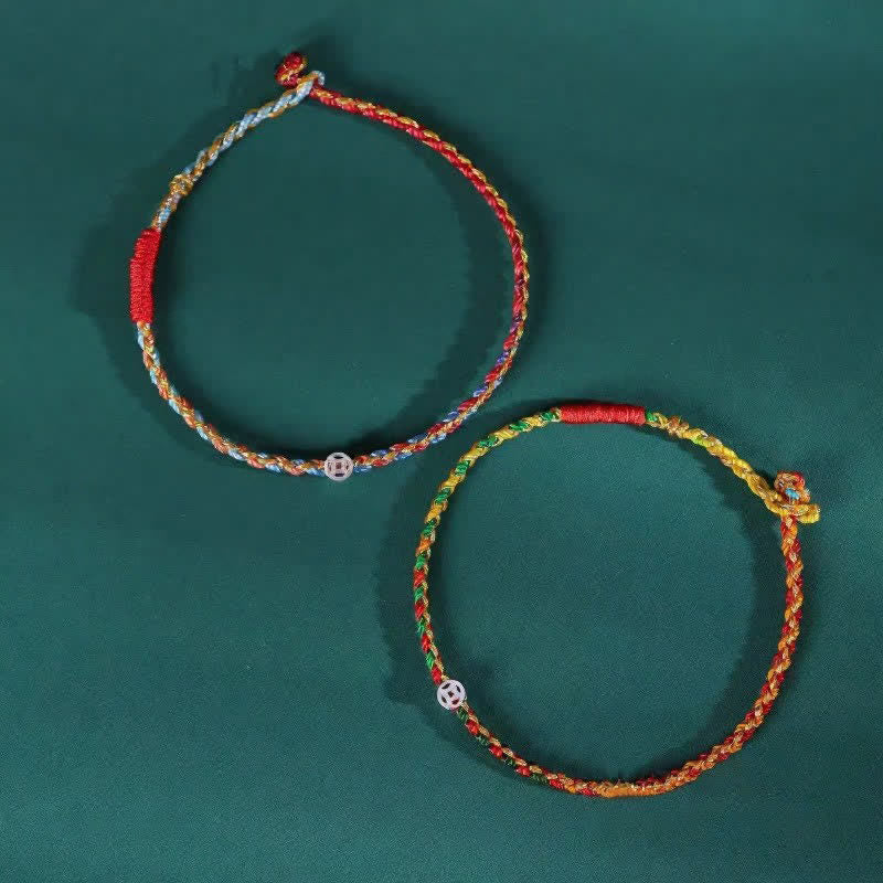 Buddha Stones 925スターリングシルバー製カラフル編み込み幸運繁栄ブレスレット - image 8