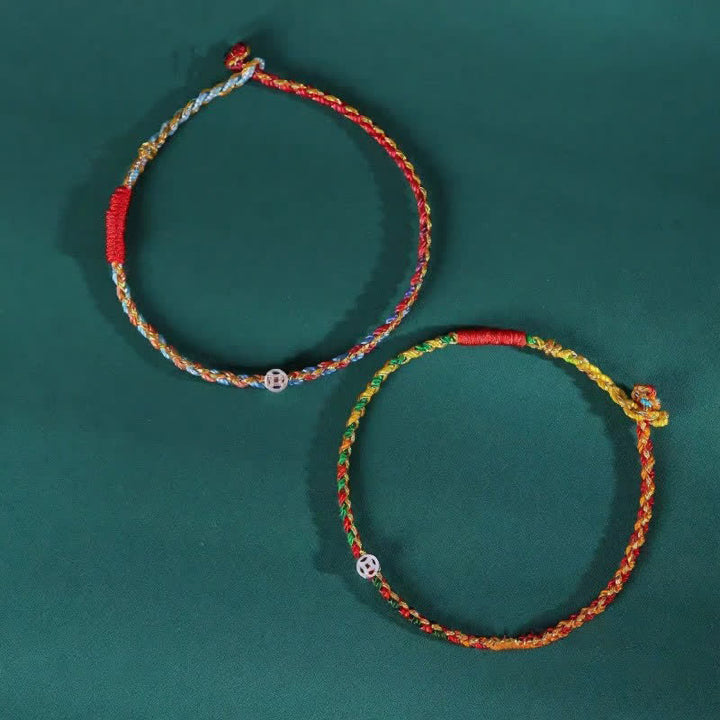 Buddha Stones 925スターリングシルバー製カラフル編み込み幸運繁栄ブレスレット - image 8