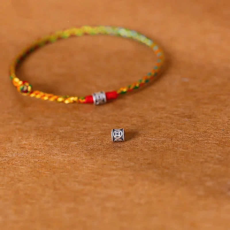 Buddha Stones 925スターリングシルバー製、手織りマルチカラー赤紐のフェイスブレスレット - image 4