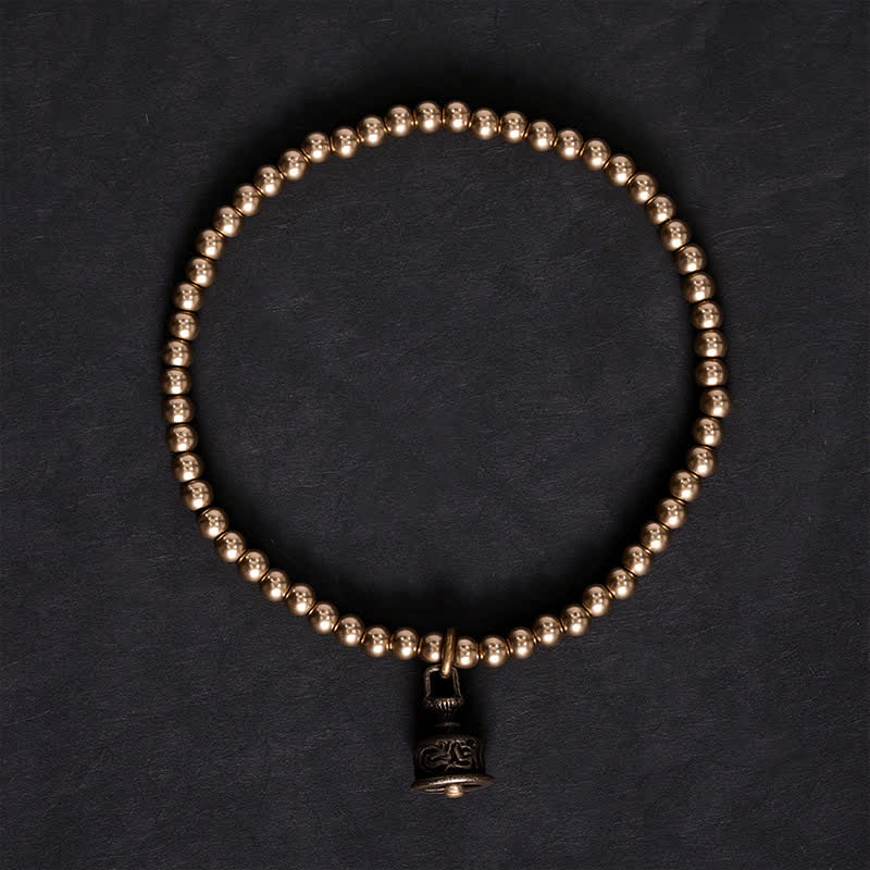 Buddha Stones 銅ビーズのベルペンダント付きバランスブレスレット - image 3