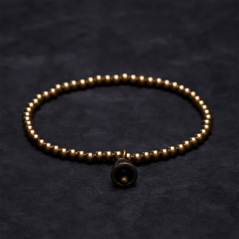 Buddha Stones 銅ビーズのベルペンダント付きバランスブレスレット - image 2