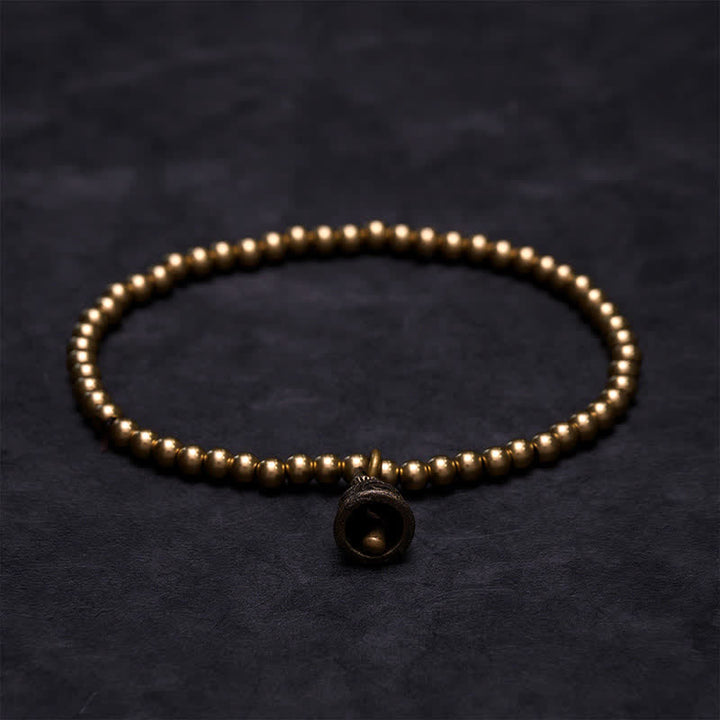 Buddha Stones 銅ビーズのベルペンダント付きバランスブレスレット - image 2