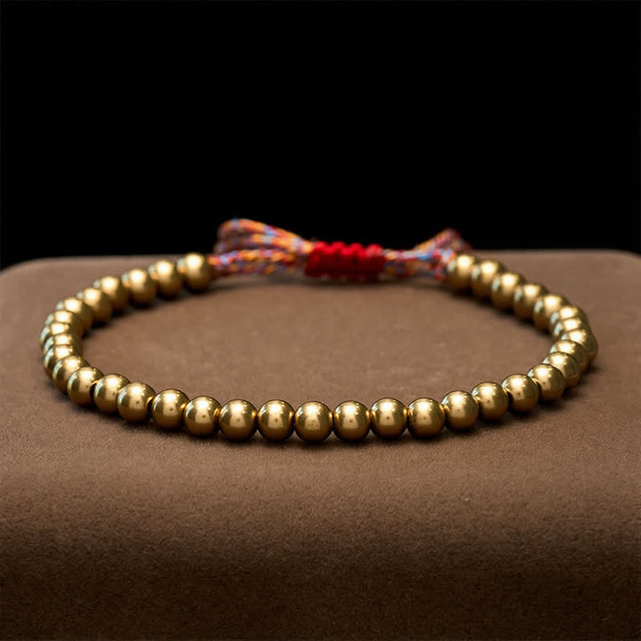Buddha Stones 銅ビーズと赤紐のバランスブレスレット - image 4