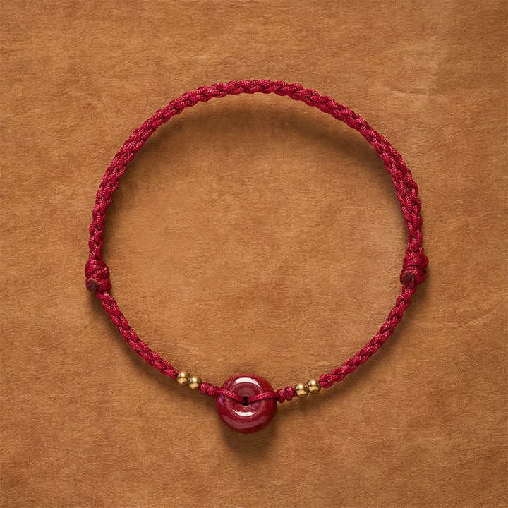 Buddha Stones 赤紐の平和のお守りチャーム銅製守護ブレスレット - 赤紐（守護♥幸運） - image 0