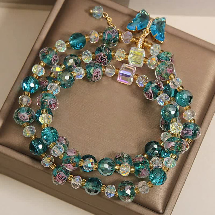 Buddha Stones Liuli ガラスビーズ バタフライ トランスフォーメーション トリプルラップブレスレット - image 3