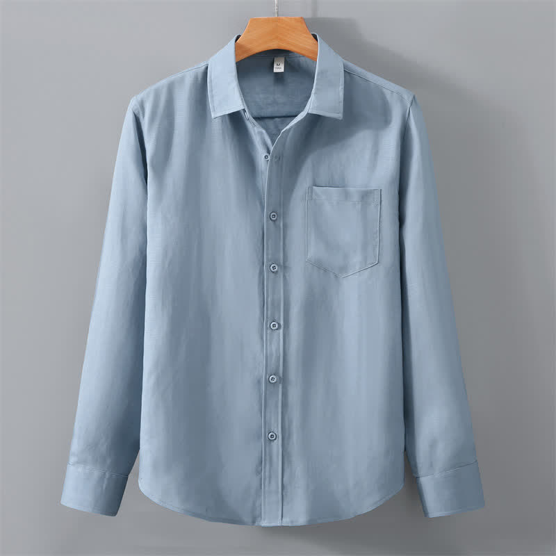 Buddha Stones 2点セット 春秋カジュアルボタンアップ無地シャツパンツ メンズ瞑想服 ポケット付き - image 14