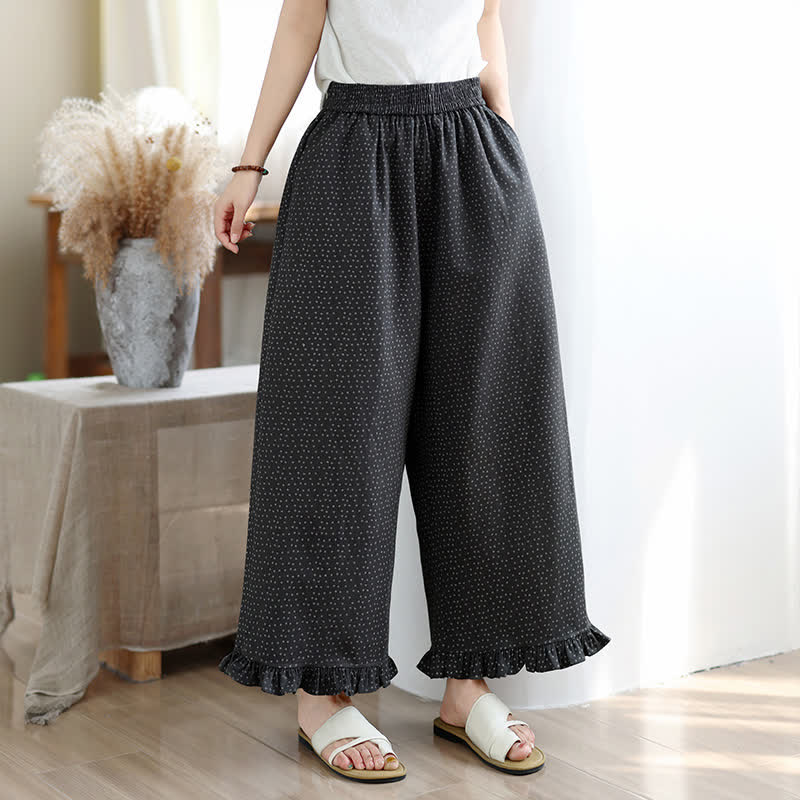 Buddha Stones 春夏カジュアル花柄クロップドパンツ レディースストレートレッグパンツ ポケット付き - 薄暗い灰色 - US8-10, UK/AU12-14, EU40-42 （2XL） - image 0