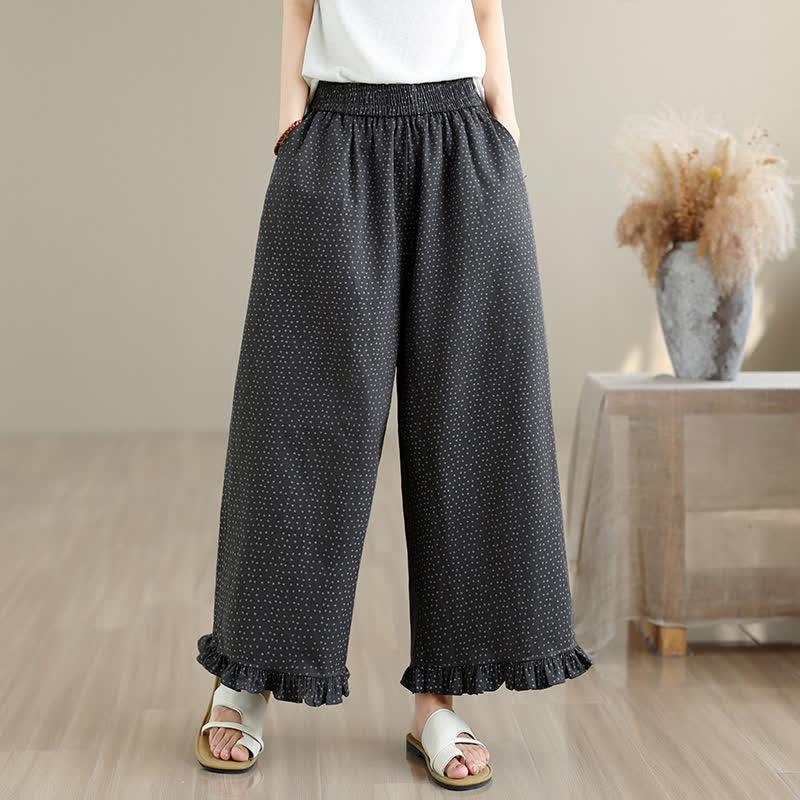 Buddha Stones 春夏カジュアル花柄クロップドパンツ レディースストレートレッグパンツ ポケット付き - image 1