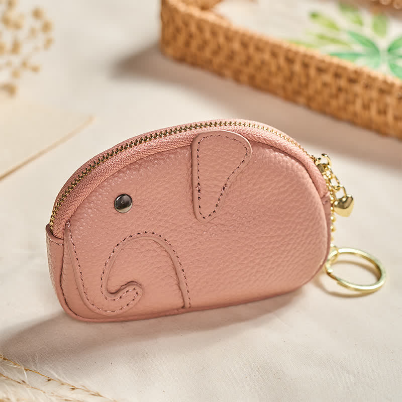 Buddha Stones PUレザー製エレファントウィズダムミニジッパー財布 - image 1