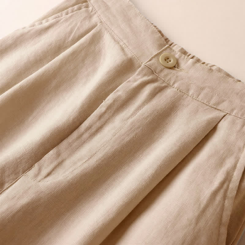 Buddha Stones通勤用無地7-8丈レディースワイドレッグパンツ（ポケット付き） - image 2