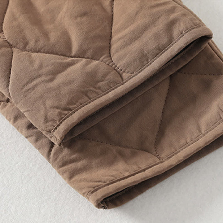 Buddha Stonesのシンプルなボタンが付いたVネック長袖のレディースコットンコート（ポケット付き） - image 4