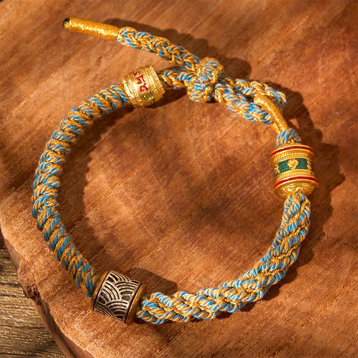 Buddha Stones 手織りオーム・マニ・パドメ・フム五行五行思想 チベット編みブレスレット - image 32