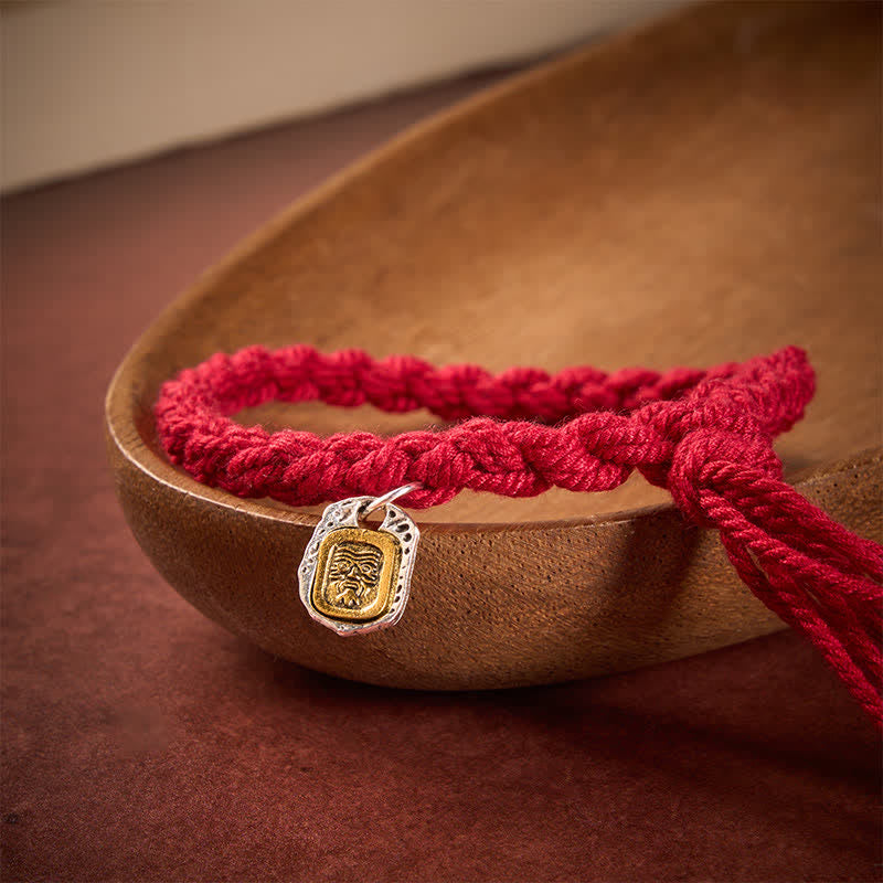 Buddha Stones 銅色のアクセントが付いた赤紐のハーモニックコネクションブレスレット - image 1