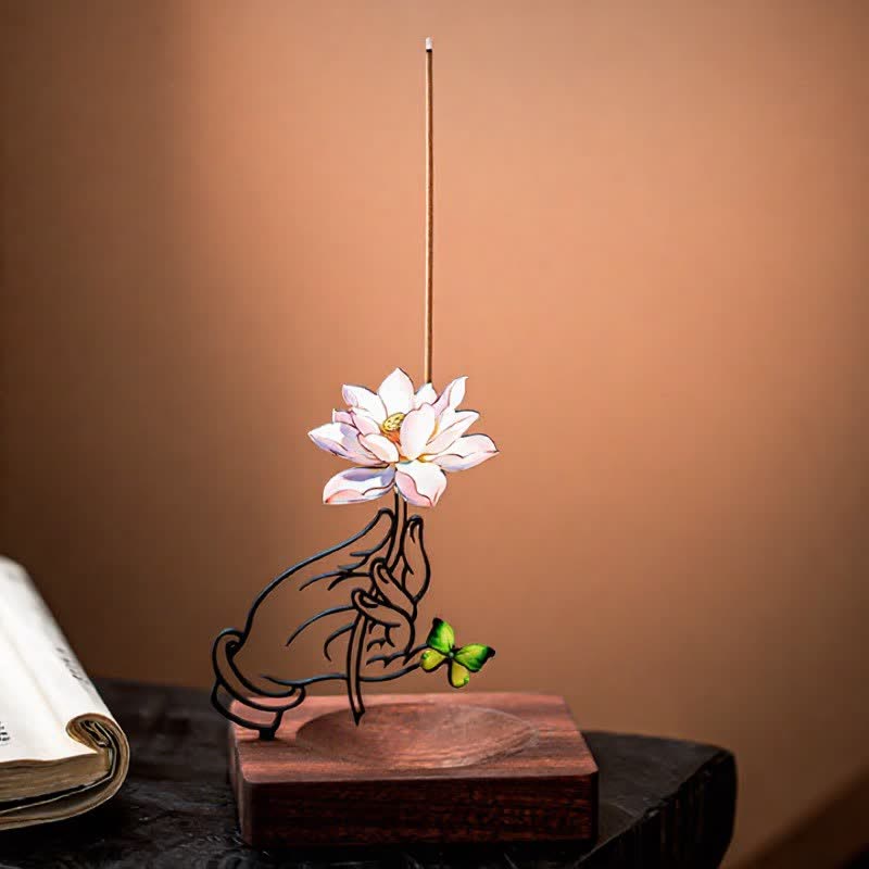 Buddha Stones 手蓮蝶悟り直立香炉 - image 1