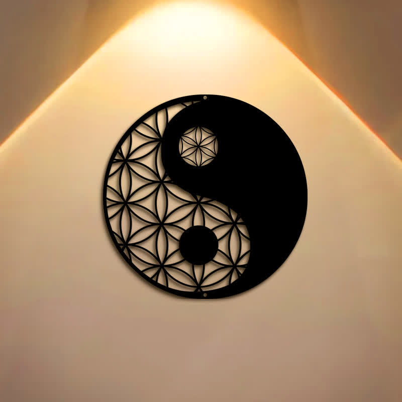 Buddha Stones ミニマリストな陰陽バランスアイアンメタルウォールデコレーション - image 0