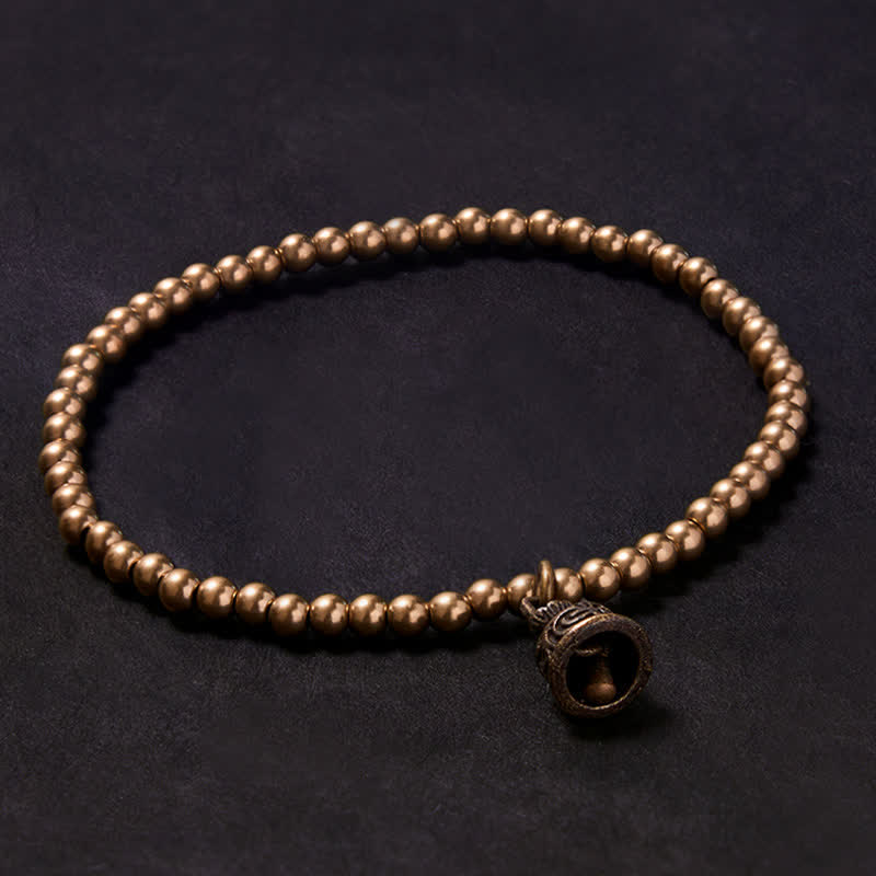 Buddha Stones 銅ビーズのベルペンダント付きバランスブレスレット - 7.1～7.5インチ（18～19cm） - image 0