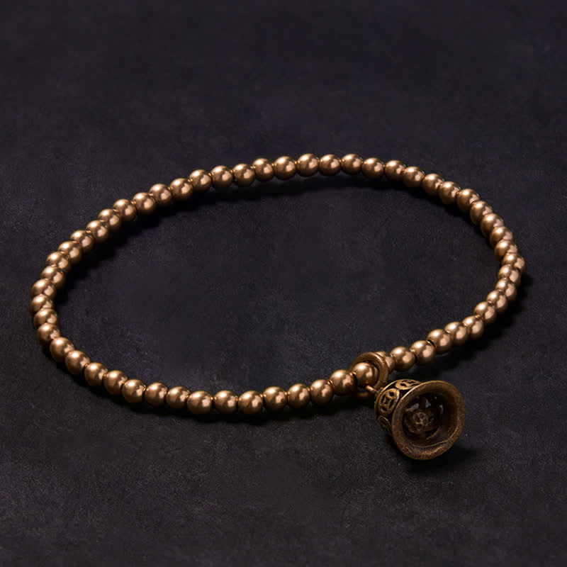 Buddha Stones 銅ビーズ、中国の銅貨、ベル、開運財運ブレスレット - 7.1～7.5インチ（18～19cm） - image 0
