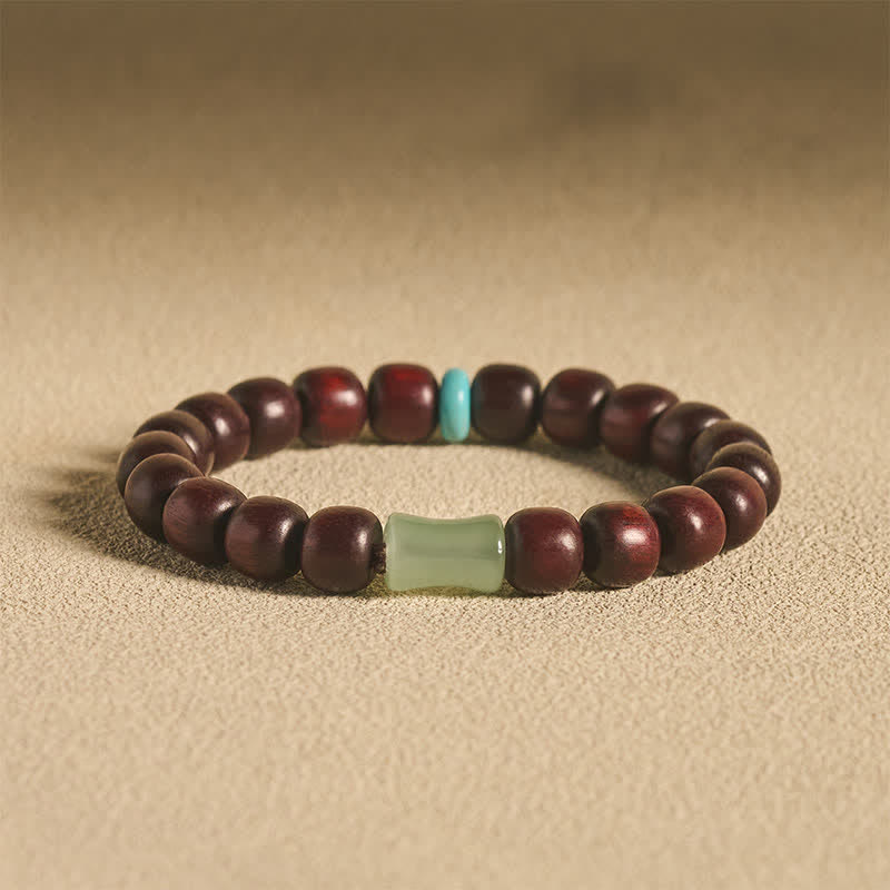 Buddha Stones ヴィンテージの赤檀、黒檀の守護ブレスレット - 10mm 紅檀（縁起の良い♥良縁祈願） - image 0