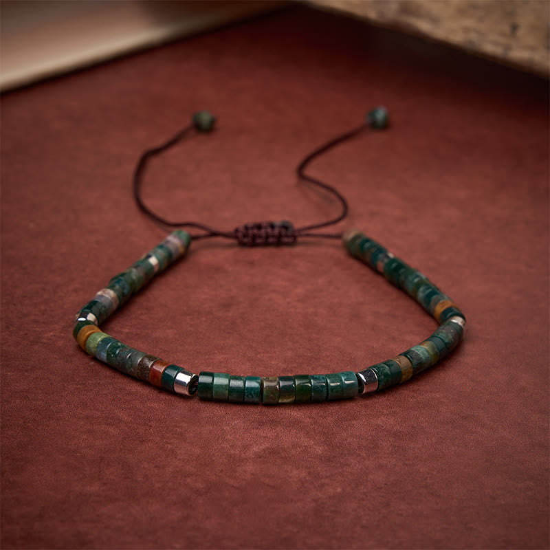 Buddha Stones 天然インド瑪瑙編み込みバランスビーズブレスレット - image 1