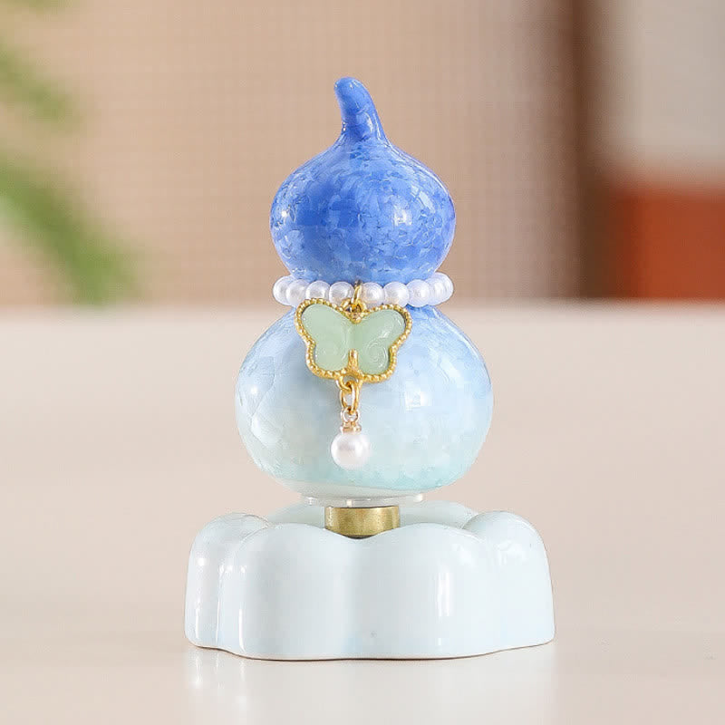 Buddha Stones 陶器製の蝶の形をした回転式ひょうたん型インテリア（マインドフル・リビング・デコレーション） - image 1