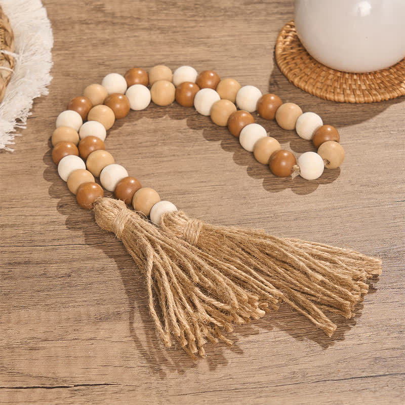 Buddha Stones ボヘミアンカントリー風ビーズタッセルアクセント マインドフルリビングデコレーション - image 1