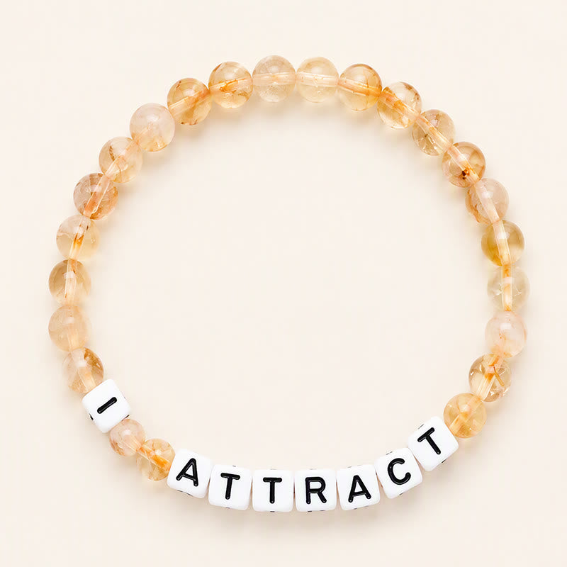 Buddha Stones シトリン「I ATTRACT」文字ビーズ豊かさブレスレット - シトリン（幸せ♥豊かさ） - image 0