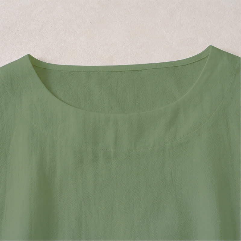 Buddha Stones 春秋カジュアルクルーネックデザインコットンレディース長袖Tシャツ - image 1