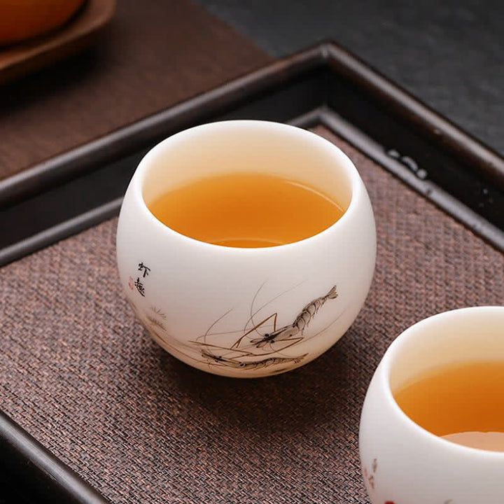 Buddha Stones 夜光風景鯉の陶器製工夫茶碗 - image 10