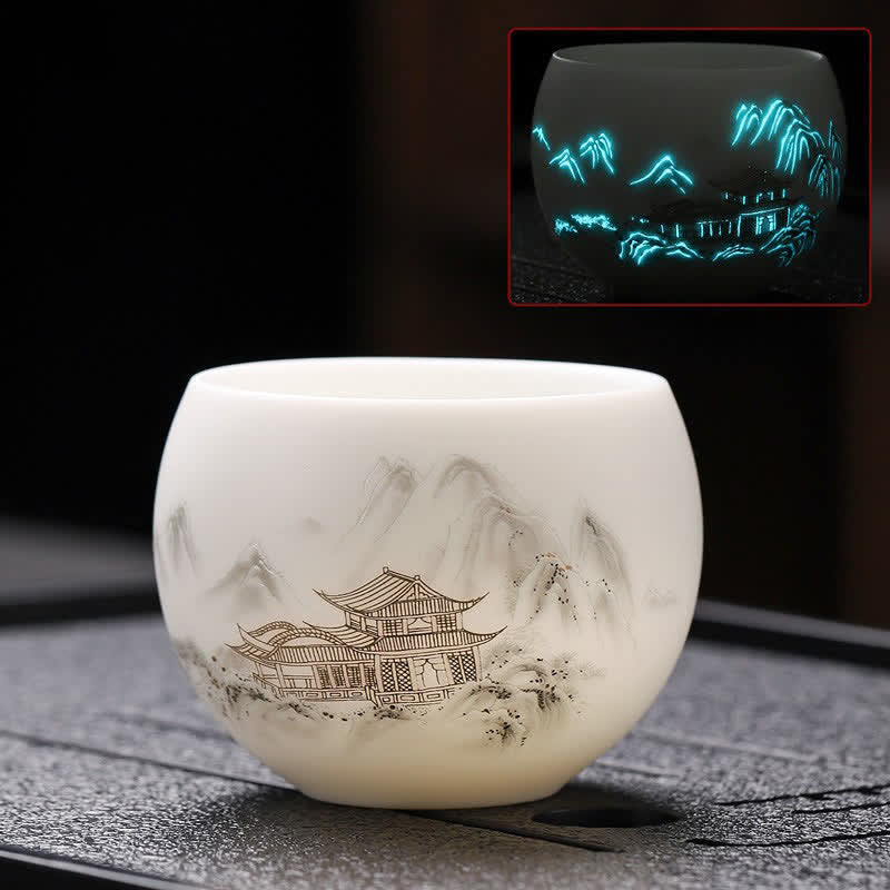Buddha Stones 夜光風景鯉の陶器製工夫茶碗 - 家 - image 1