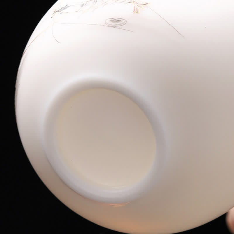 Buddha Stones 夜光風景鯉の陶器製工夫茶碗 - image 7